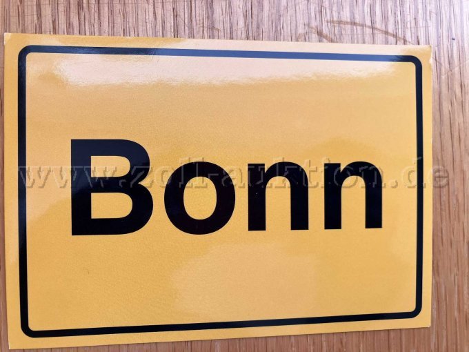 Postkarte "Ortsschild Bonn" - Vorderseite