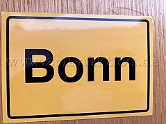 Postkarte "Ortsschild Bonn" - Vorderseite