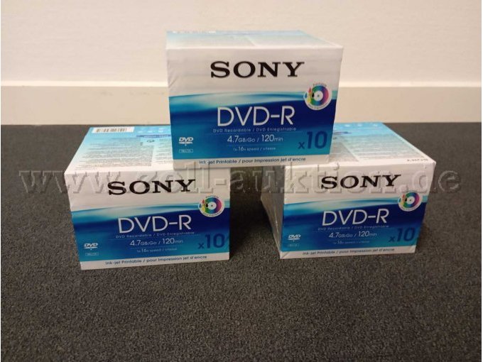 102 Sony DVD-R Rohlinge und Panasonic DVD-RAM Rohlinge beide 4,7 GB – kavel bij Zoll-Auktion, Berlin