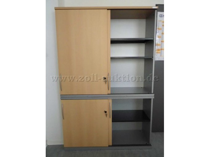 Büroschrank mit Schiebetüren, geöffnet, Hersteller König+Neurath