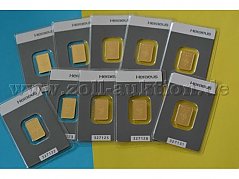 10 Barren
Feingold 999,9/-
zu je 5 g