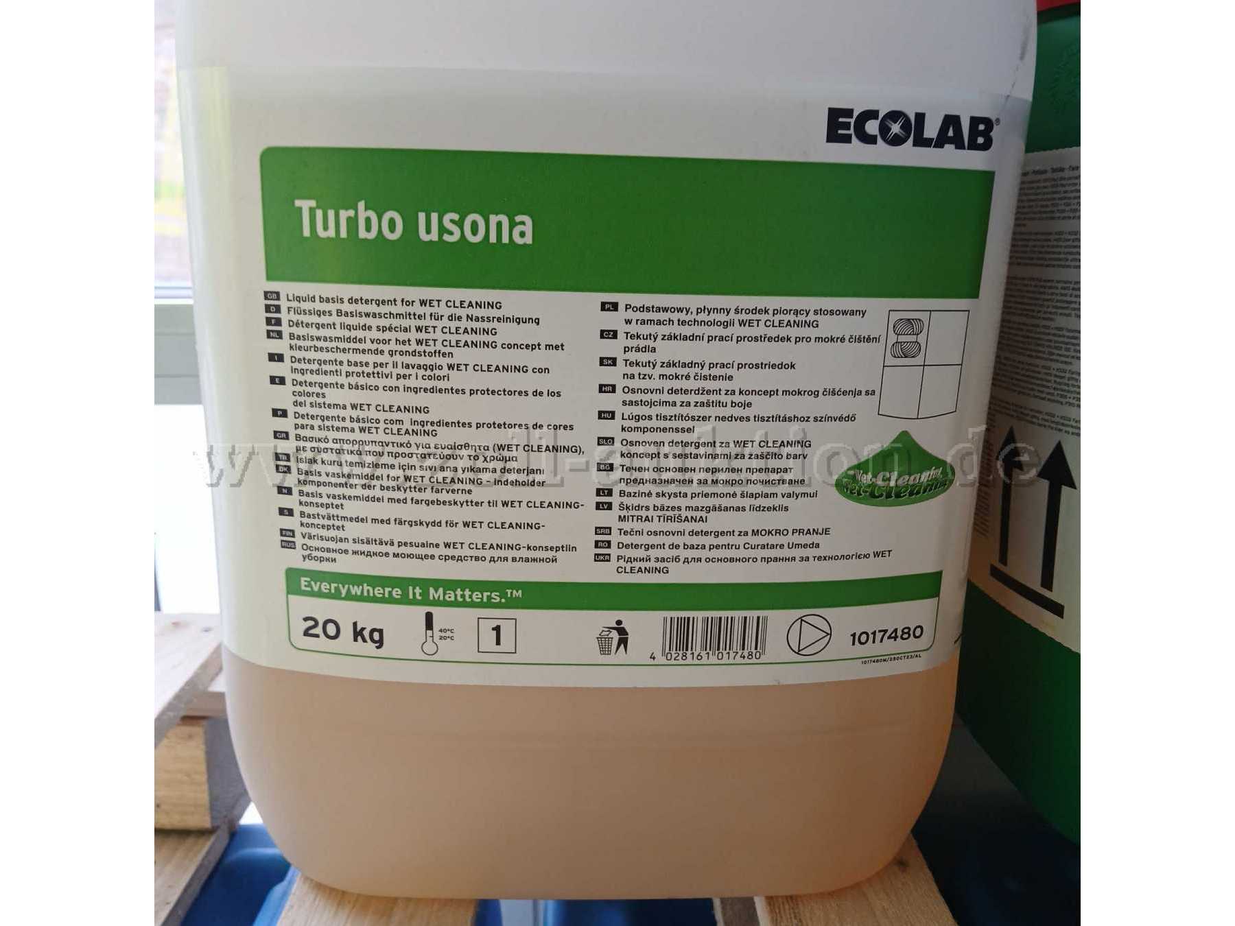 Turbo usona
Flüssiges Basiswaschmittel für die Nassreinigung
1 Kanister a´20 kg