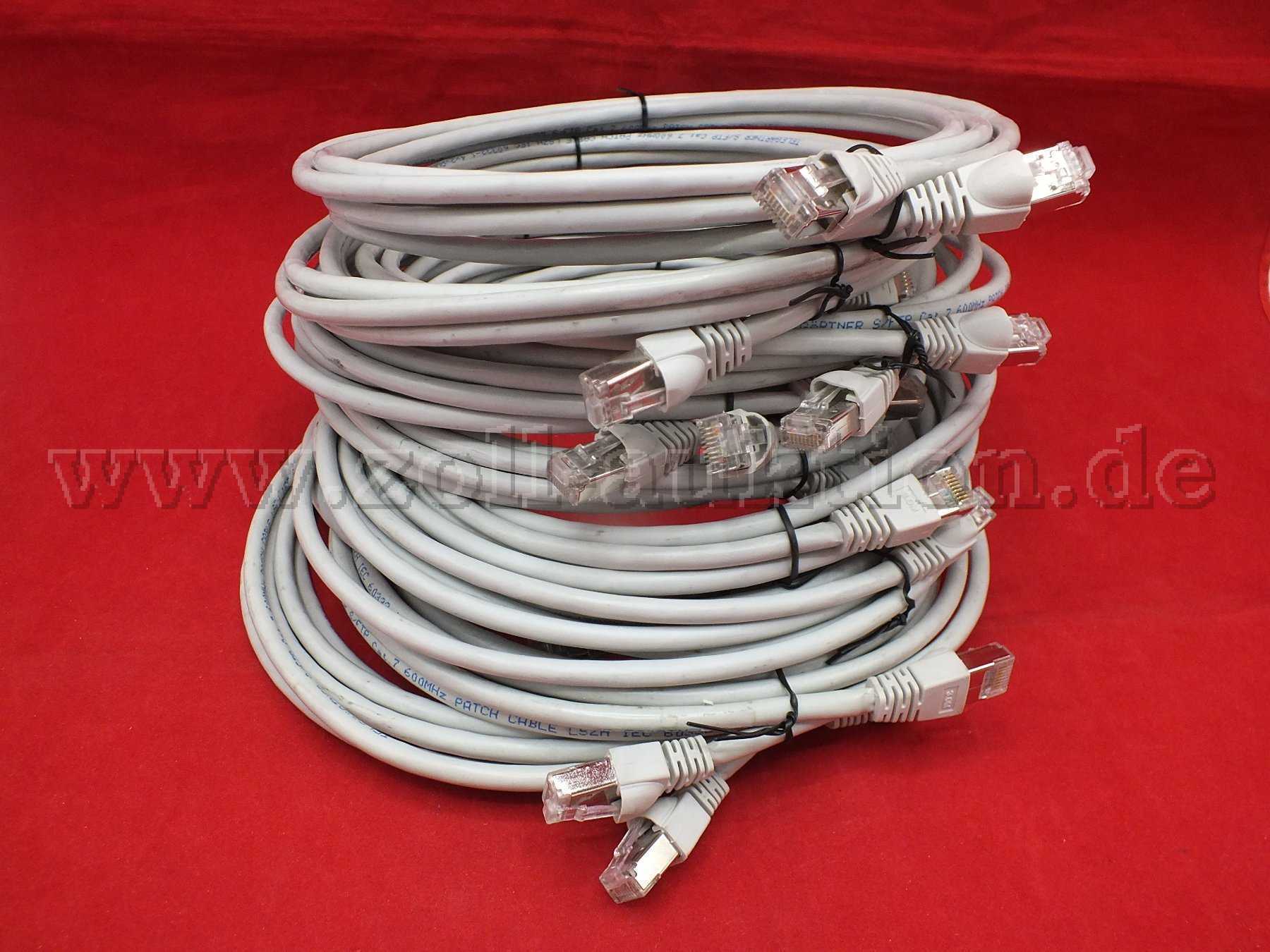 Gesamtansicht der 10 Patch Kabel Telegärtner CAT 7