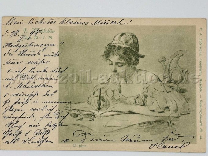 Postkarte Frau