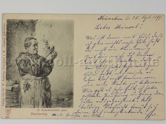 Postkarte Mann
