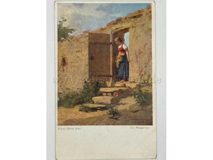 Postkarte die Neugierige