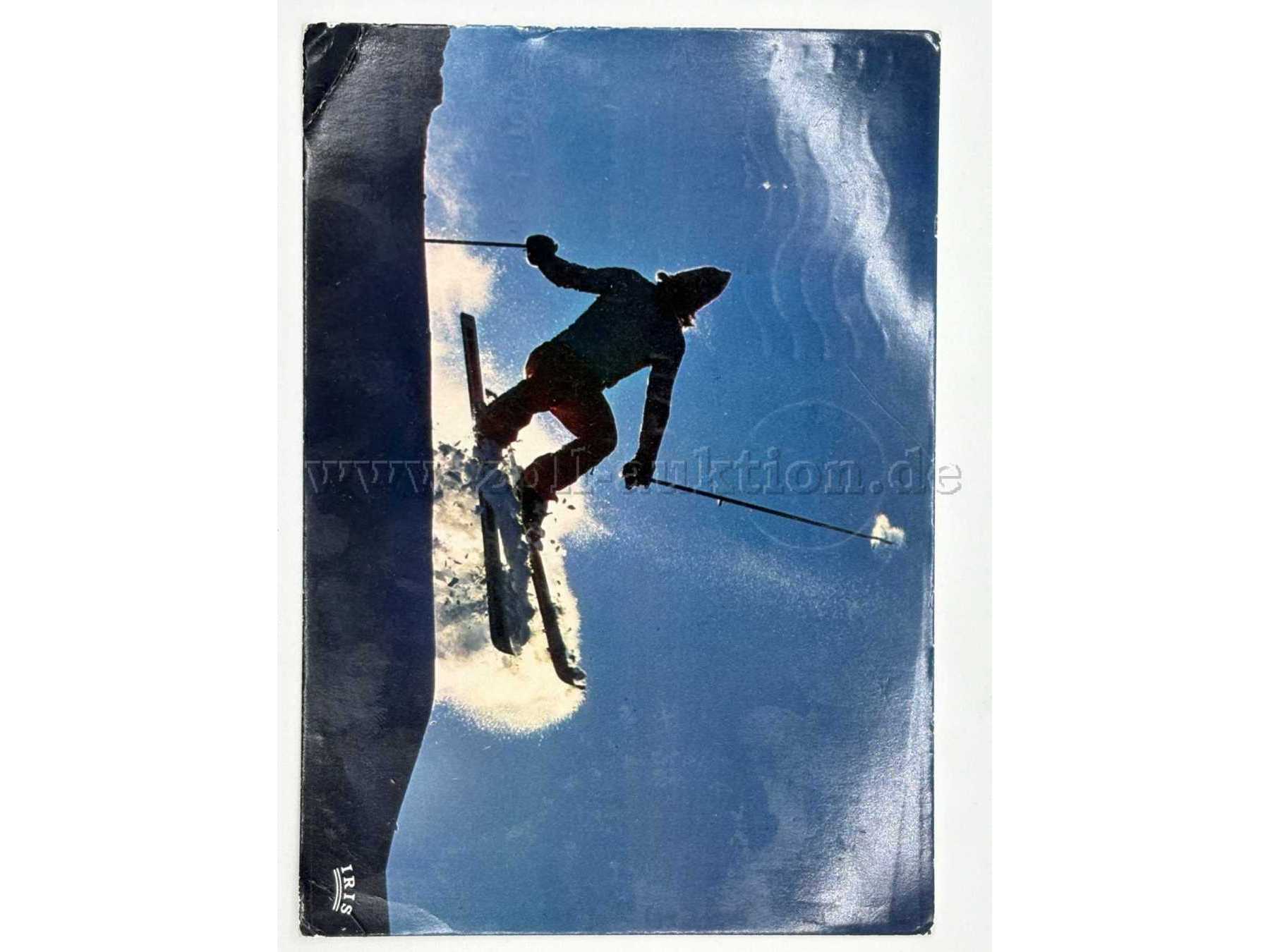 Postkarte Skifahrer