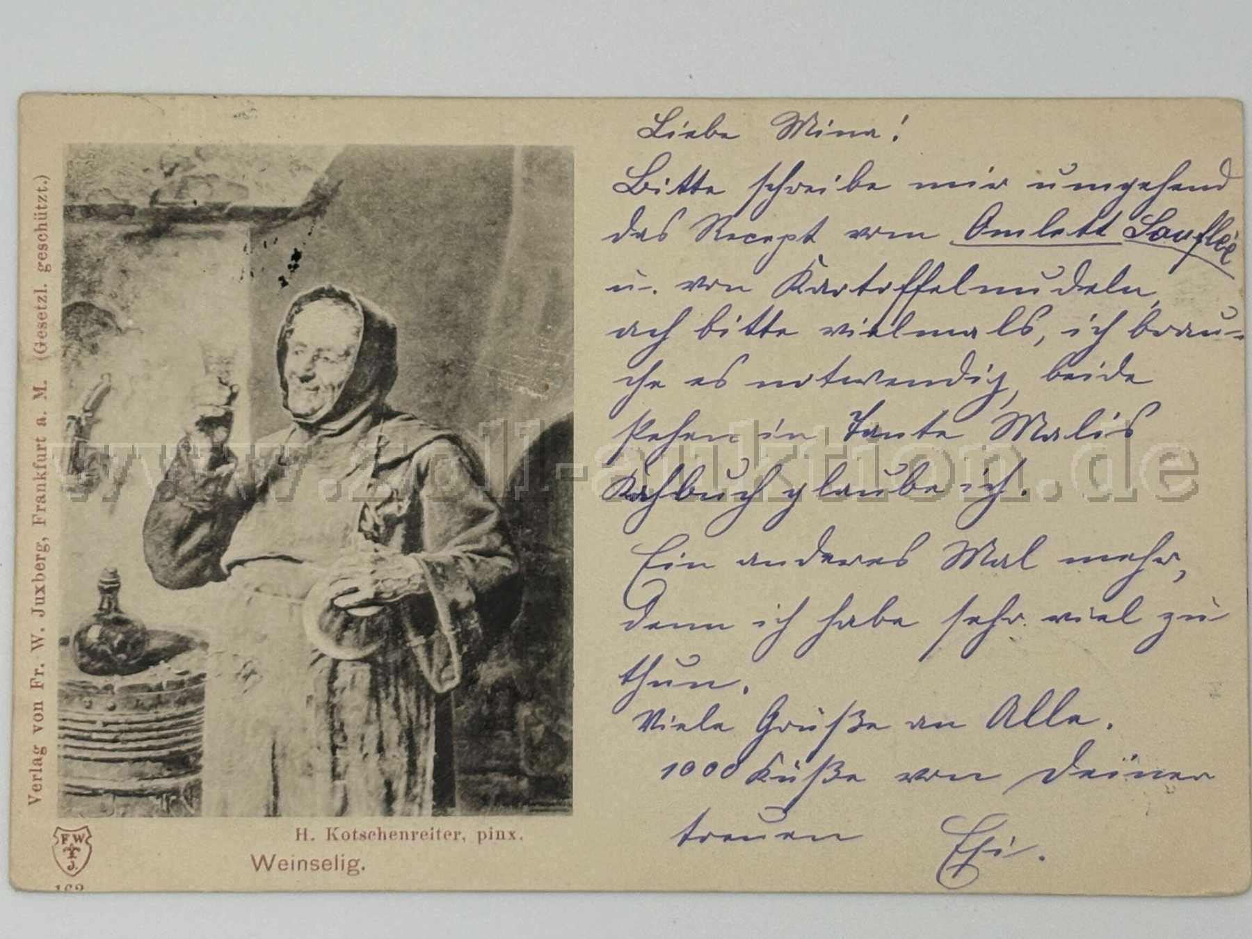 Postkarte Weinselig