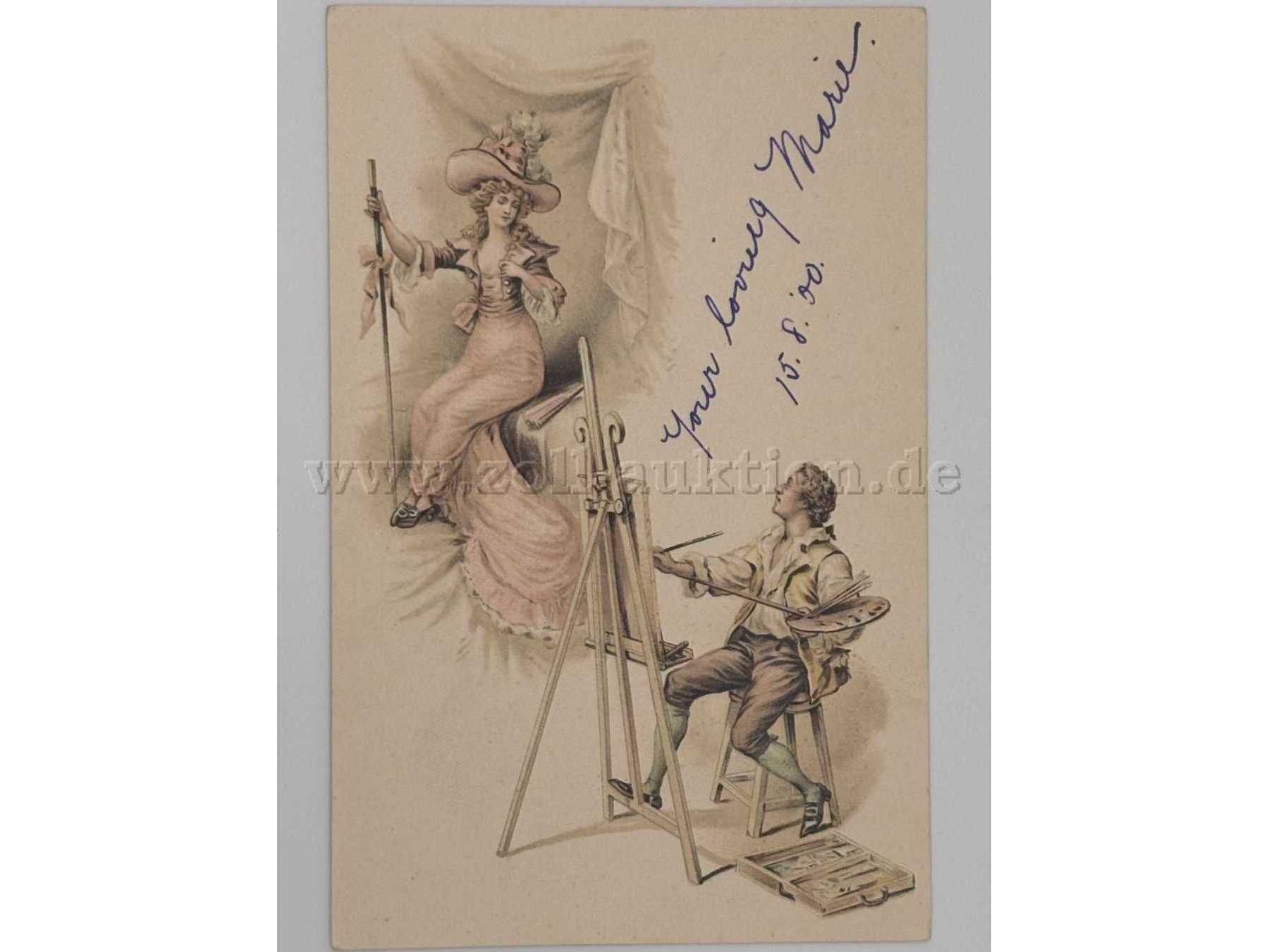 Postkarte Maler
