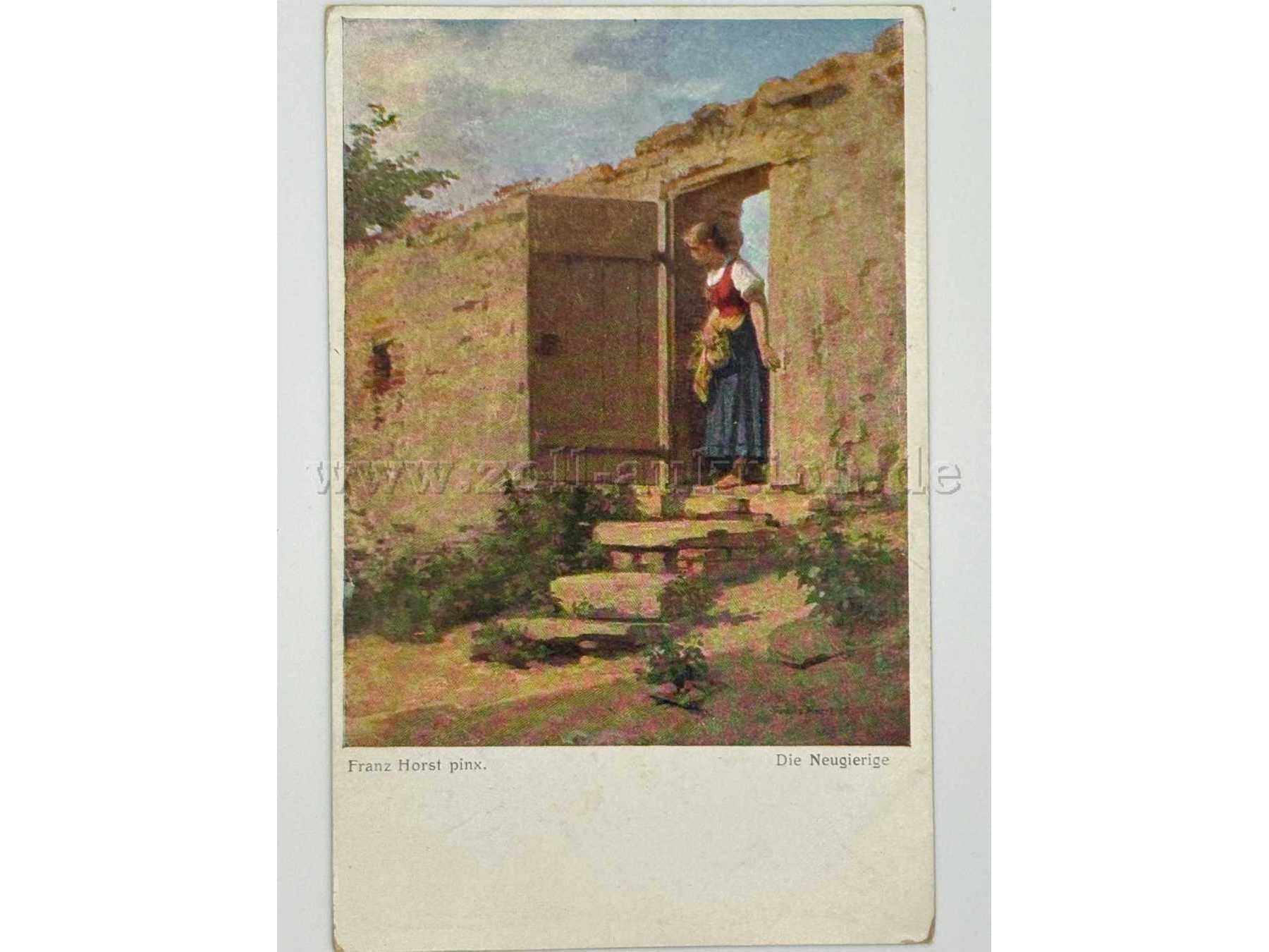 Postkarte die Neugierige