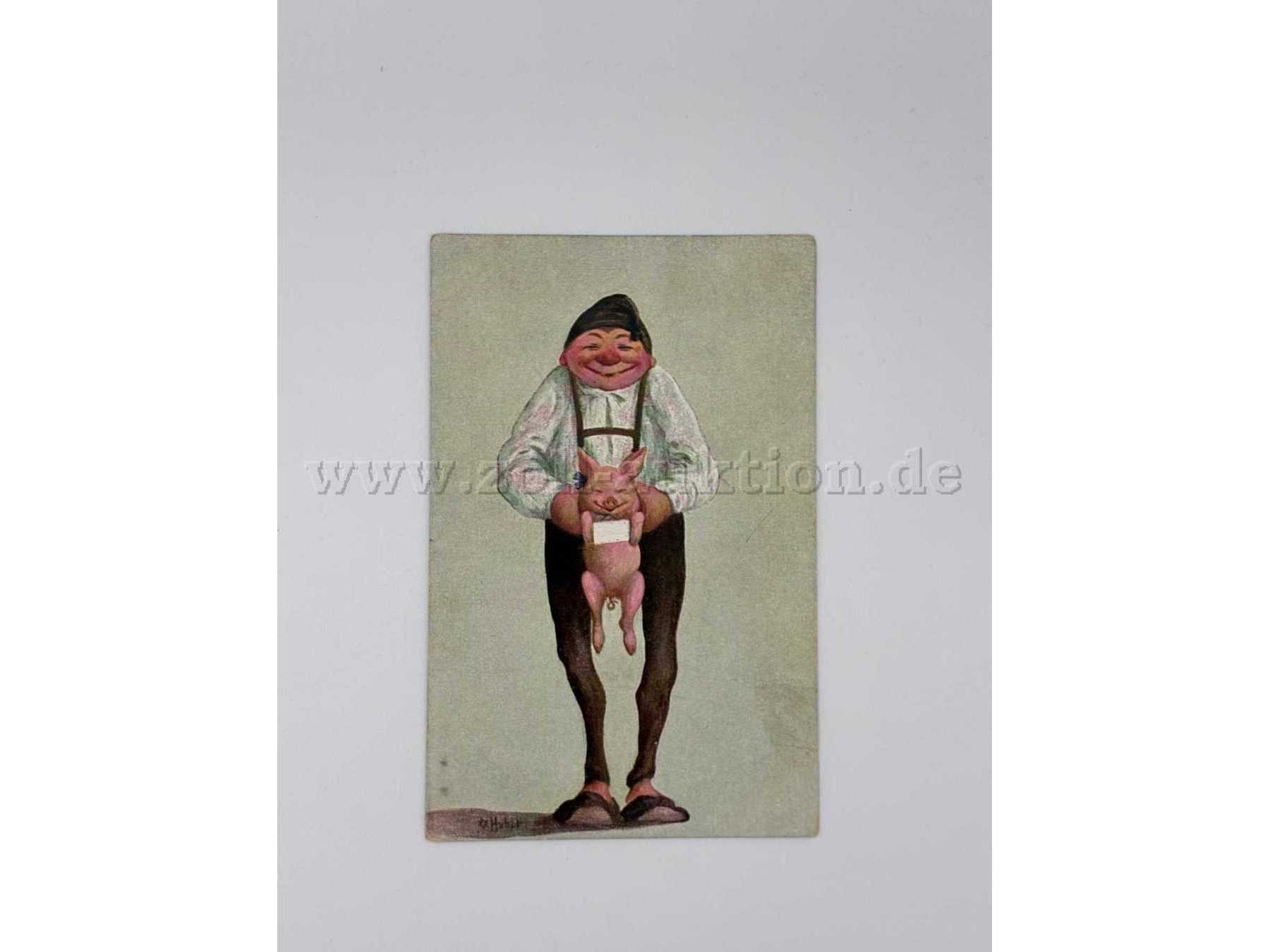 Mann mit Ferkel