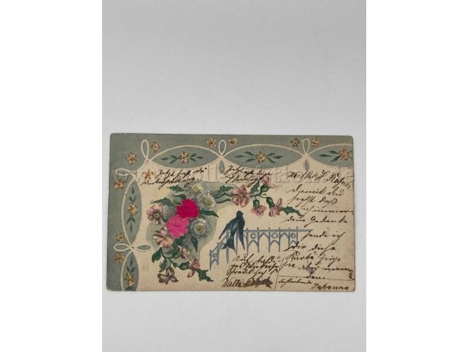 Postkarte 3
Vogel und Blumen