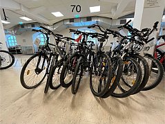 Übersicht Konvolut (von links nach rechts): Kreidler, Bulls, Kreidler (Kinder-Rad), zwei unbekannte Marken, Marin, Rockrider, Pegasus, Kalkhoff, Alu City Star