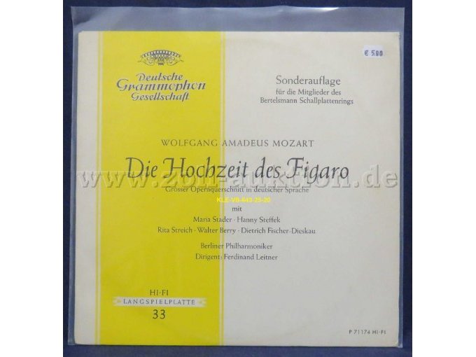 Berliner Philharmoniker, Dirigent: Ferdinand Leitner / „Die Hochzeit des Figaro“
