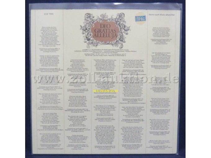 Gächinger Kantorei, Frankfurter Kantorei, Figuralchor der Gedächtniskirche Stuttgart, Bach-Collegium Stuttgart, Leitung: Helmuth Rilling / „Deo Gratias Alleluja“