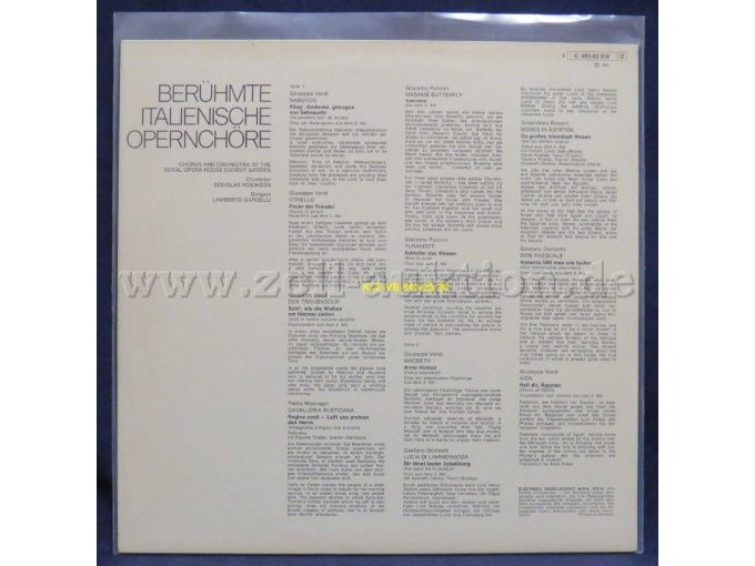 Berühmte italienische Opernchöre „Nabucco, Othello, Der Troubadour, Cavalleria Rusticana, Madame Butterfly, Turandot, Macbeth, Lucia di Lammermoor, Moses in Ägypten, Don Pasquale, Aida“