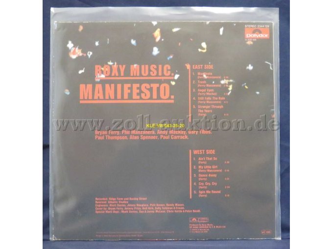 ROXY MUSIC “MANIFESTO“