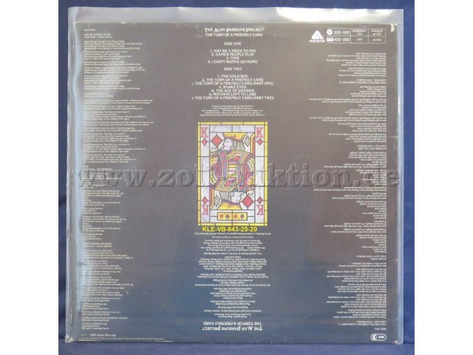 THE ALAN PARSONS PROJECT  „The Turn Of A friendly Card“