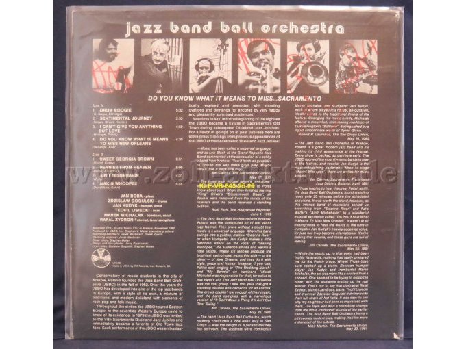 jazz band ball orchestra  „DO YOU KNOW WHAT IT MEANS TO MISS … SACRAMENTO“