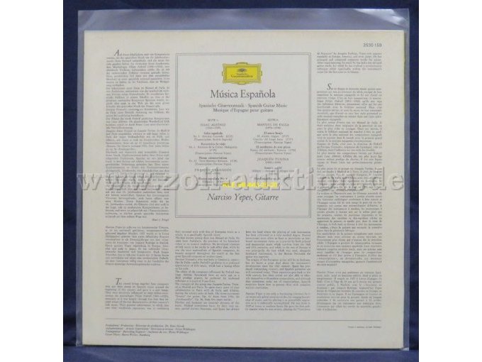 Narciso Yepes mit Werken von Albéniz, Granados, De Falla und Turina  „Música Española“