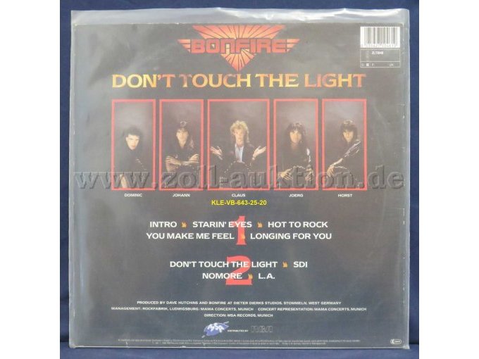 BONFIRE „DON´T TOUCH THE LIGHT“