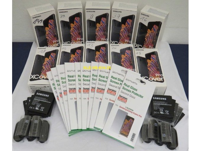 Lieferumfang 10 Smartphones Samsung XCover Pro Modell: SM-G715FN/DS - 64GB (Musterbild) Lieferumfang 10 Smartphones Samsung XCover Pro Modell: SM-G715FN/DS - 64GB (Musterbild)