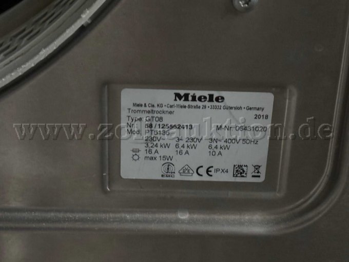 Miele Typenschild