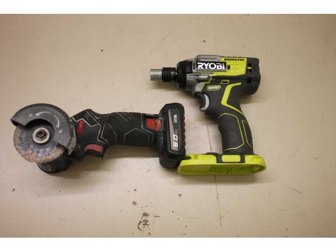 1 Akku- Trennschleifer „Parkside“ PPWSA & 1 Akku-Schrauber „Ryobi“ Brushless – ohne AKKU