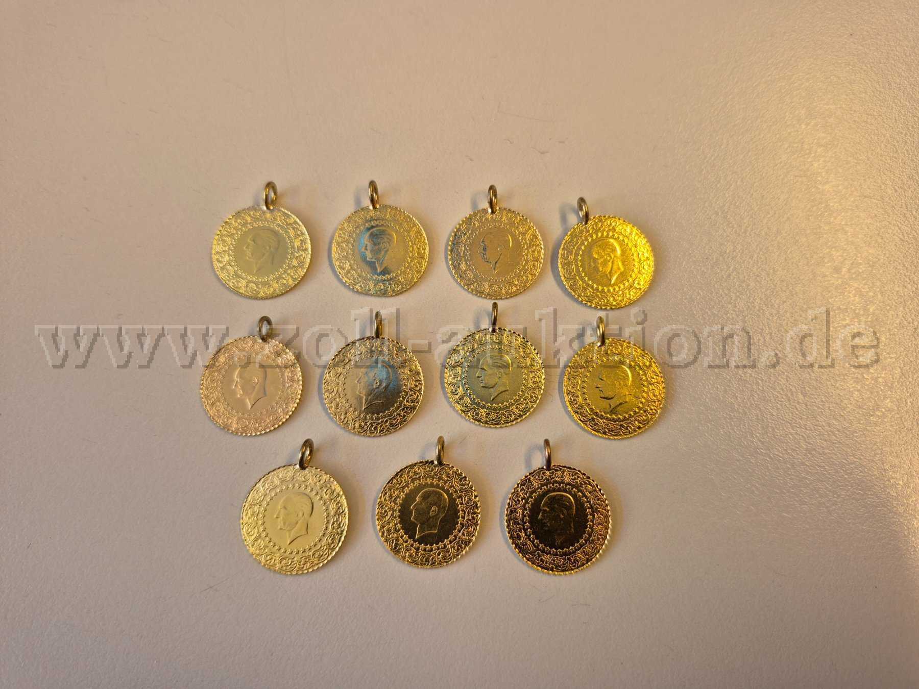 11 Ceyrek Goldmünzen 916er Gold
Frontansicht