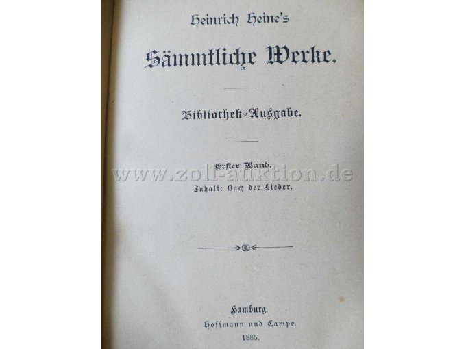 11 antiquarische Bände - Heinrich Heine´s Sämtliche Werke, 1885 – foto 6 – kavel bij Zoll-Auktion, Dresden