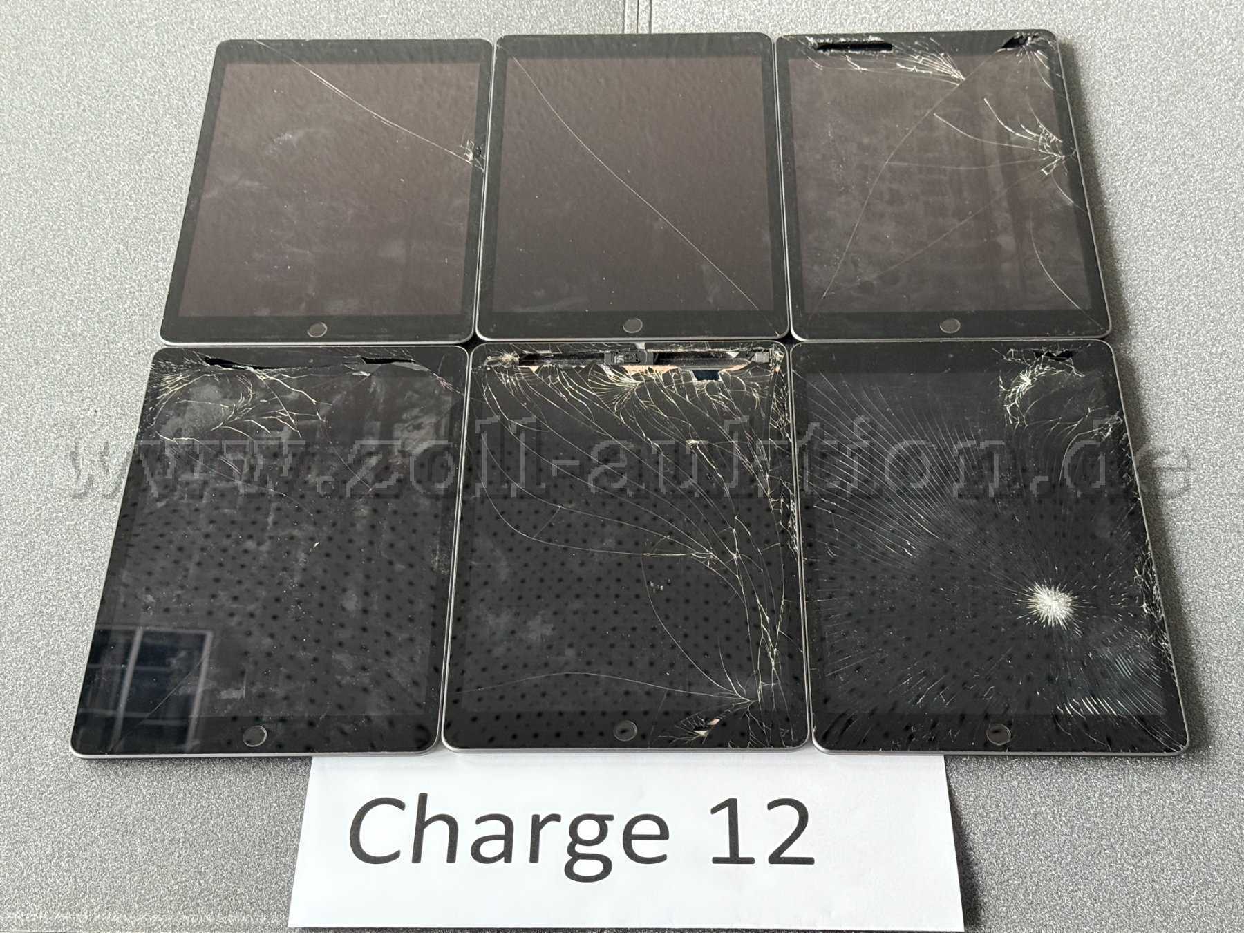 Vorderseite von 6 defekten iPads 1/2