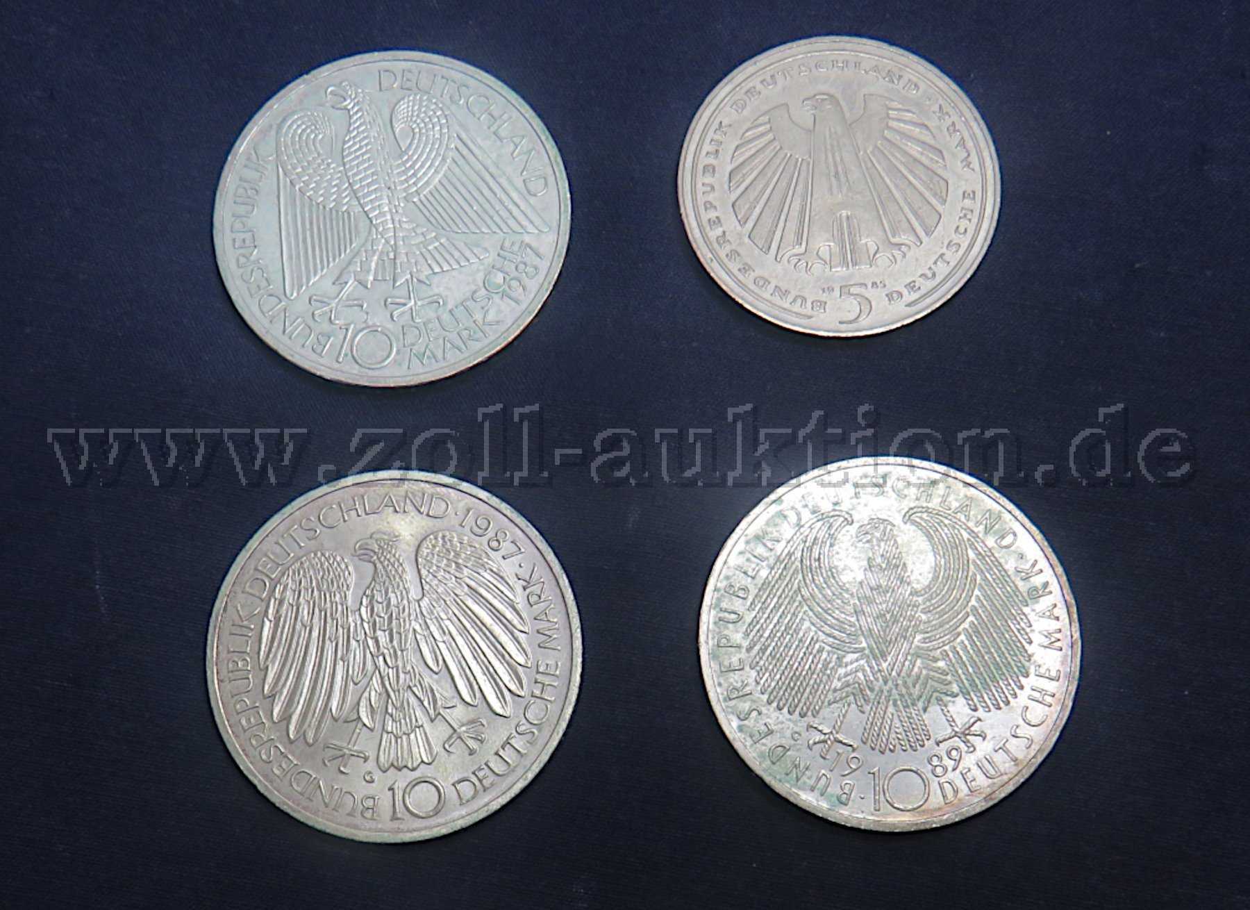 12 Deutsche Mark coins (8 x 625 silver, 4 x copper-nickel)