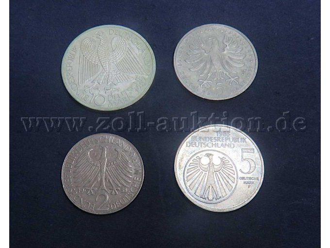 12 Deutsche Mark Münzen (8 x 625er Silber, 4 x Kupfer - Nickel) – foto 3 – kavel bij Zoll-Auktion, Emmerich am Rhein