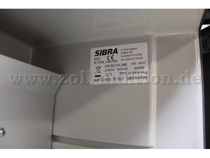 Sibra E129 L Typenschild mit CE Kennzeichen