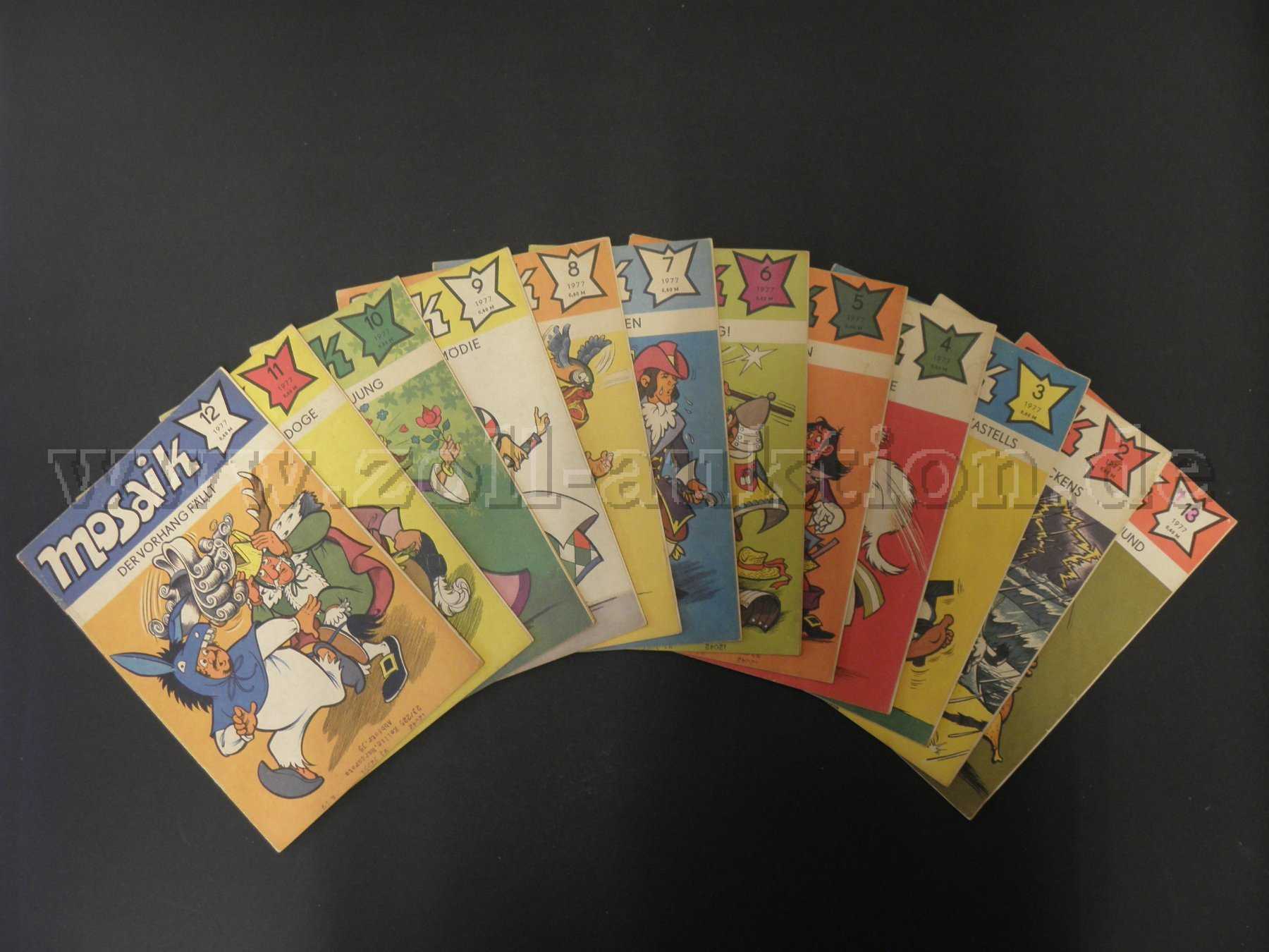 12 Mosaikhefte Abrafaxe Jahrgang 1977