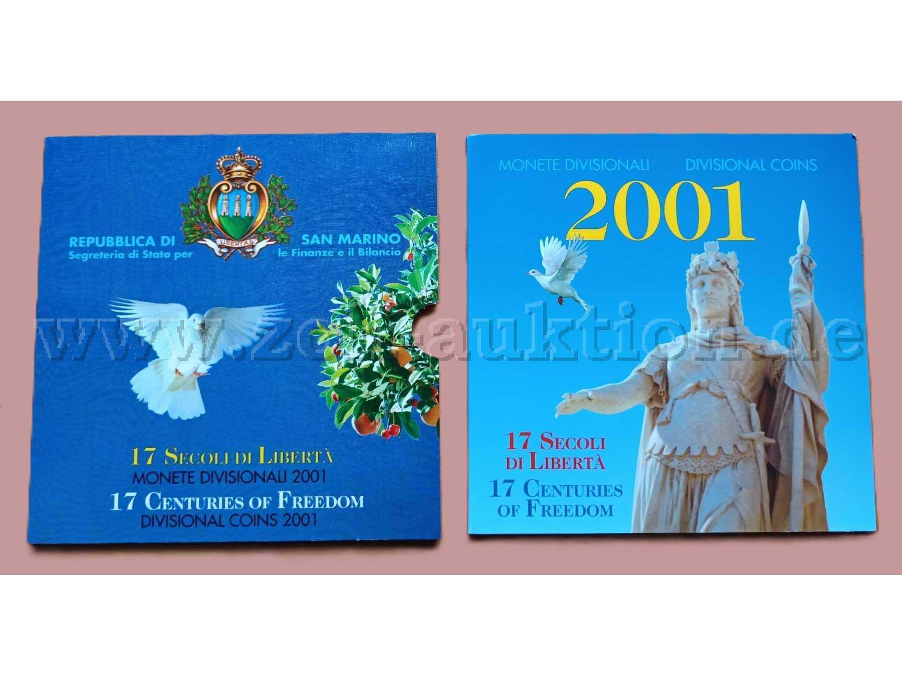 San Marino Kursmünzensatz 2001
