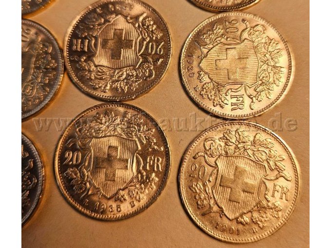 Konvolut Goldmünzen Rückseite