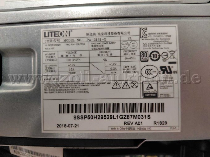 Informationen zum Netzteil