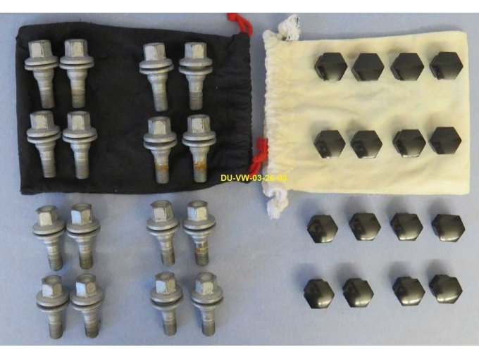 16 Radbolzen und 16 Radbolzenkappen mit Beutel für Pkw Peugeot 2008