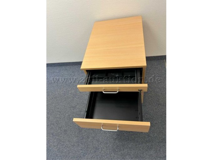 Beispielbild Rollcontainer - Draufsicht mit ausgezogenen Schubladen