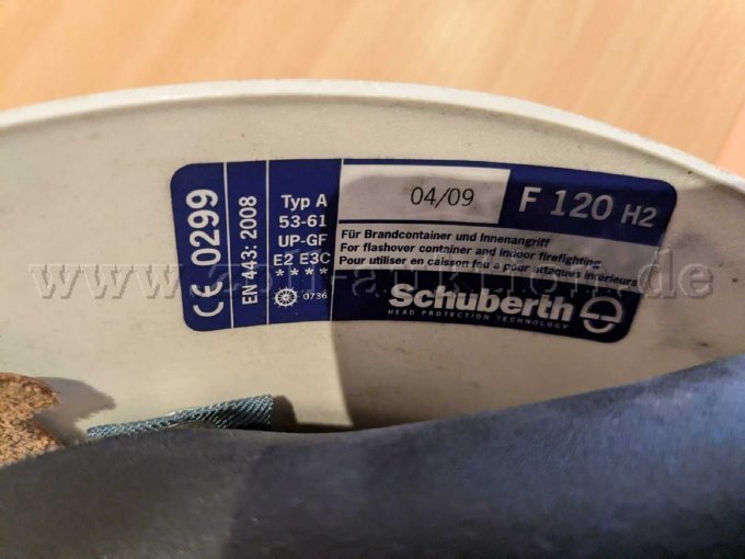 Helm CE Kennzeichnung und Typenkennzeichnung