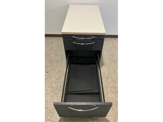 Standard Rollcontainer, schwarz, abschließbar