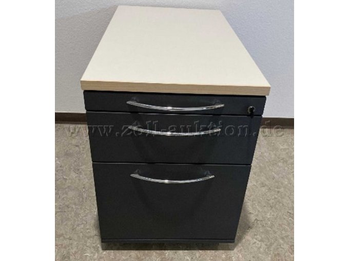 Standard Rollcontainer, schwarz, abschließbar