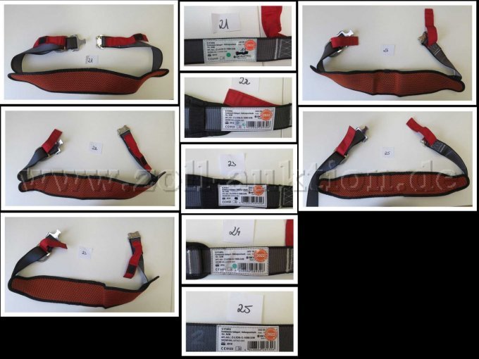 Bilder zu den Gurten mit der lfd. Nr. 21 - 25. Diese zeigen den Gurt einmal komplett an. zusätzlich gibt es ein Detailbild zum jeweiligen Etikett. Bilder zu den Gurten mit der lfd. Nr. 21 - 25. Diese zeigen den Gurt einmal komplett an. zusätzlich gibt es ein Detailbild zum jeweiligen Etikett.