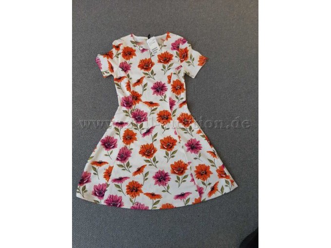 H&M Kleid  Größe 38  Farbe weiß orange, Material 95%Polyester,5%Elasthan