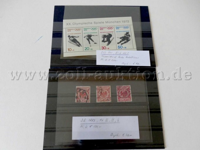 Einzelansicht Einsteckkarte mit unterschiedlichen Briefmarken