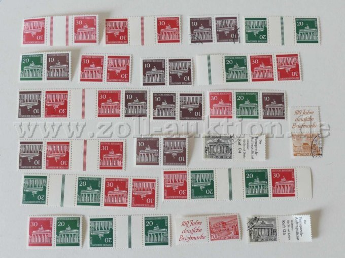 Einzelansicht mit unterschiedlichen Briefmarken