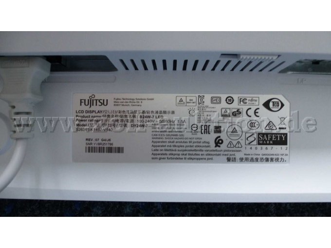 Typenschild Fujitsu	B24W-7-LED