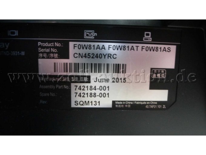 Typenschild
HP EliteDisplay E241i