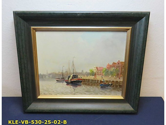 Ölgemälde niederländischer Hafen Ölgemälde niederländischer Hafen